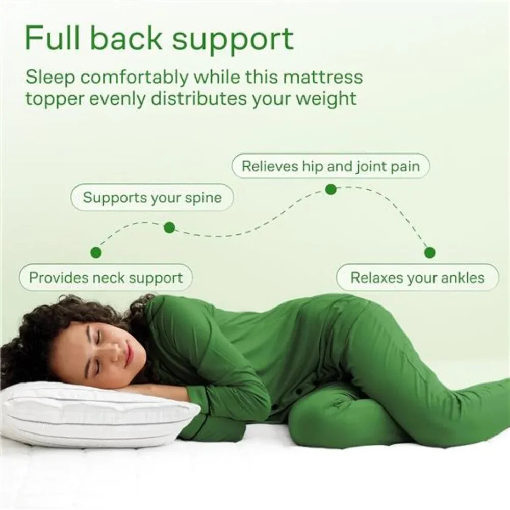 Ultra Soft Queen Mattress Topper - Bamboo Viscose Mattress Pad for Back Pain